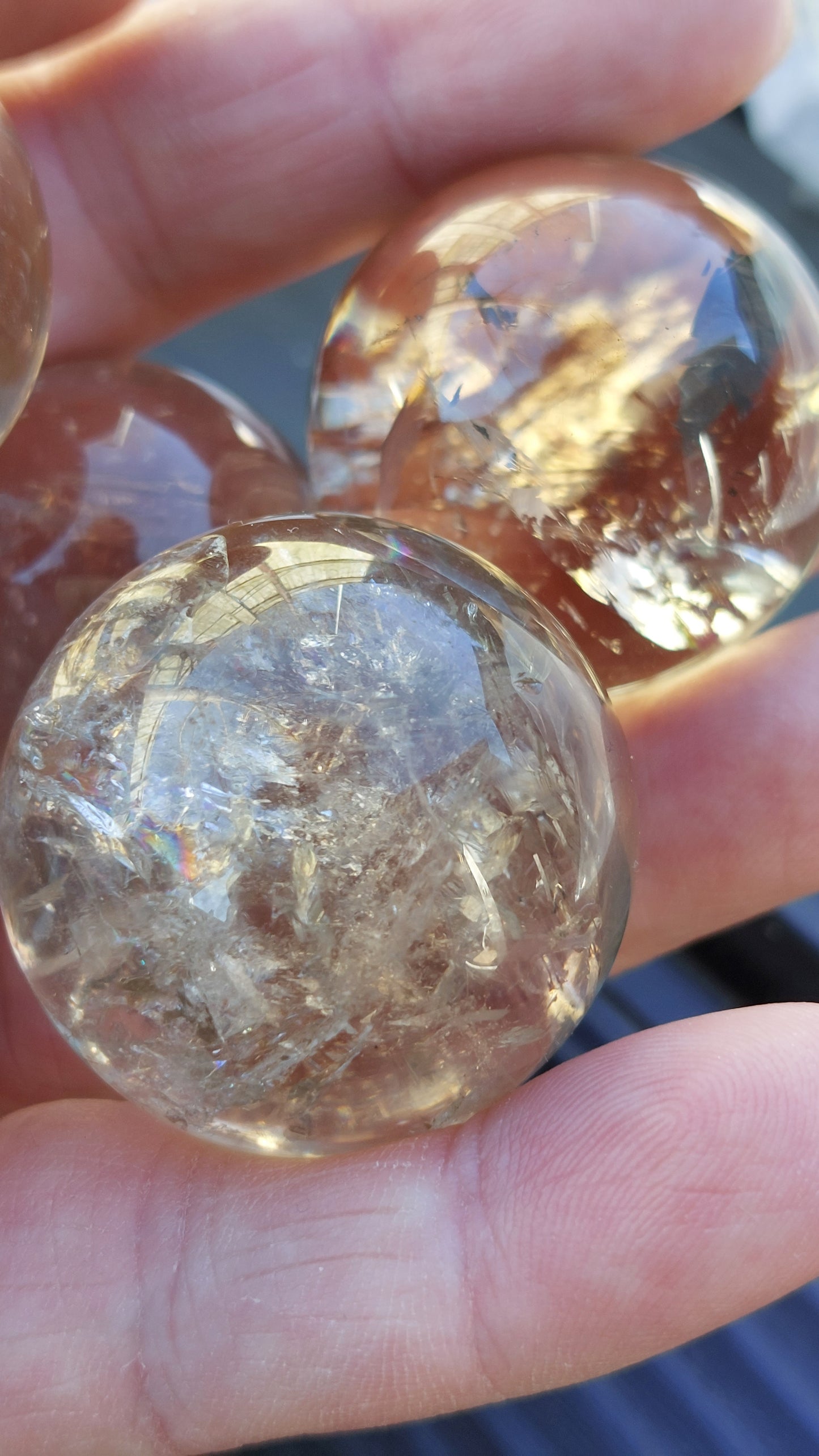 Smokey quartz mini spheres