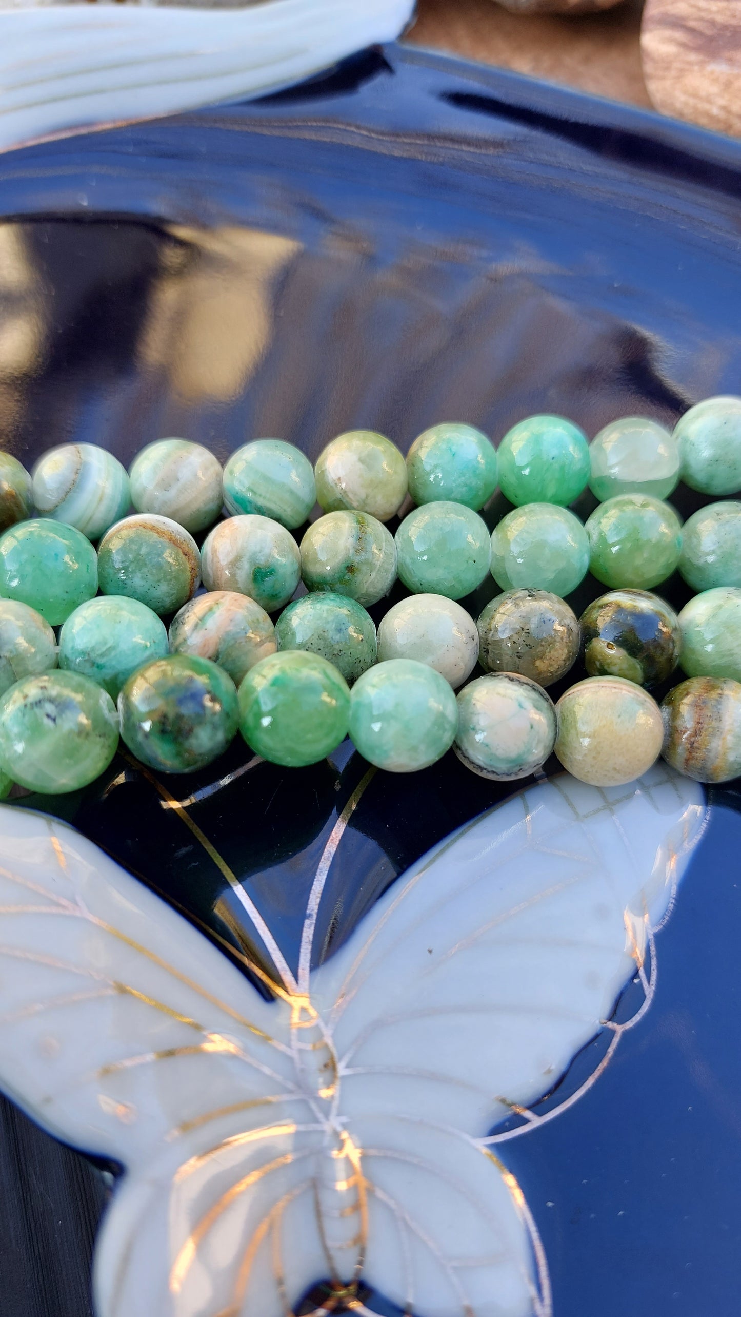 Green Line Jasper beads